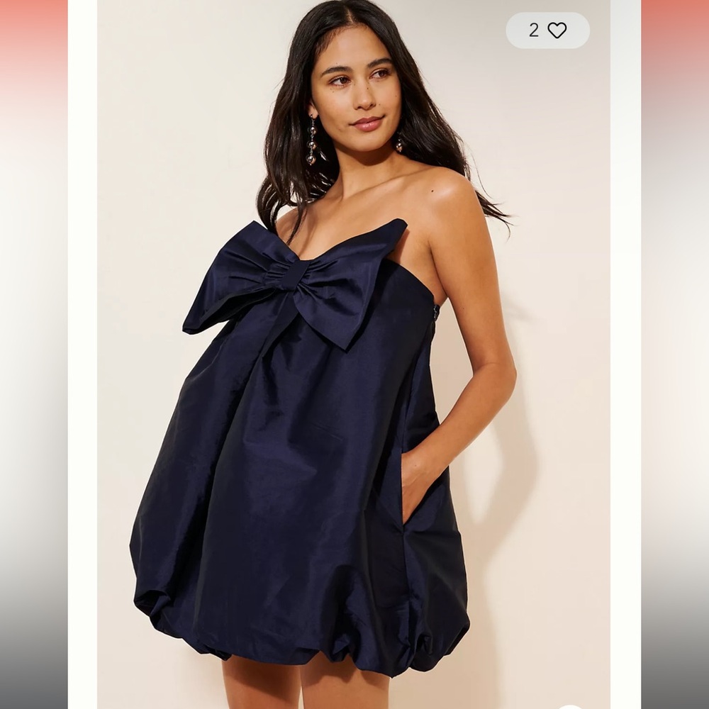 BHLDN Livia Strapless Bow Tent Mini Dress
